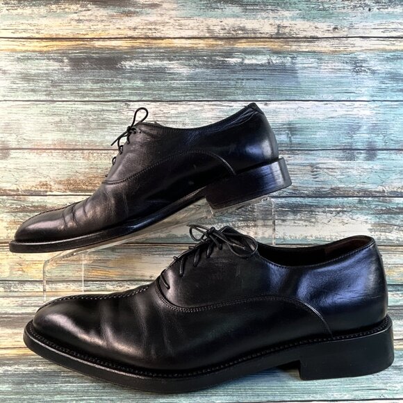 Bruno Magli Oxford Shoe Mens 9.5M Black Leather Handmade Italian Split Toe Dress main image 5
